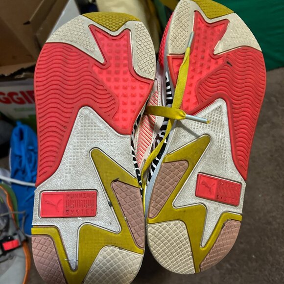 PUMA RS-X Unexpected Mixes Sneaker Zebra Pink Yellow Lace Up‎ Women's Size 10 - Picture 6 of 8